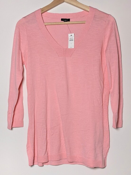 Talbots Sweaters - NWT Talbots‎ Lightweight Light Pink V-Neck Knit Top Sweater Cotton Small